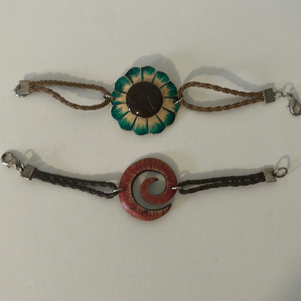 Set of 2 Handmade Coconut Bracelets